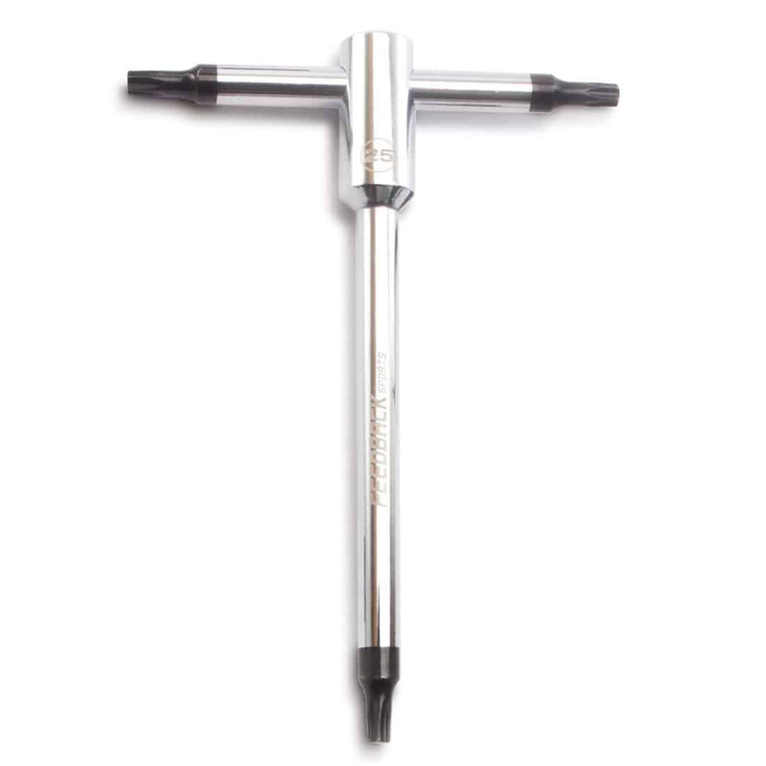 Bicycle t-handle hex wrench on white background.