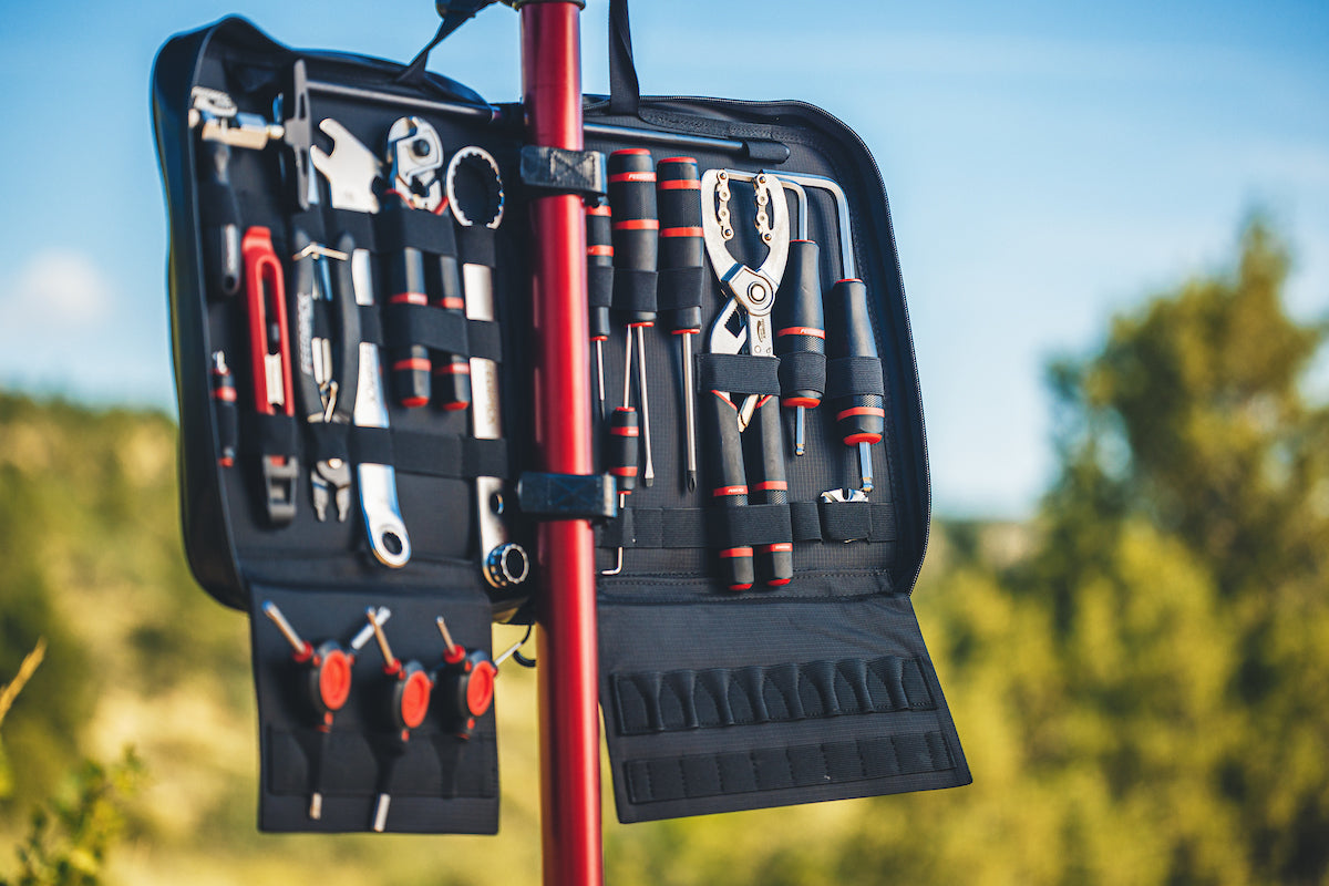 An image of a bicycle tool kit.