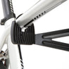 Close up of bike storage system cradle holding a bike.