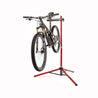 Feedback sports Ultralight bike repair stand on white background with bike installed for service.