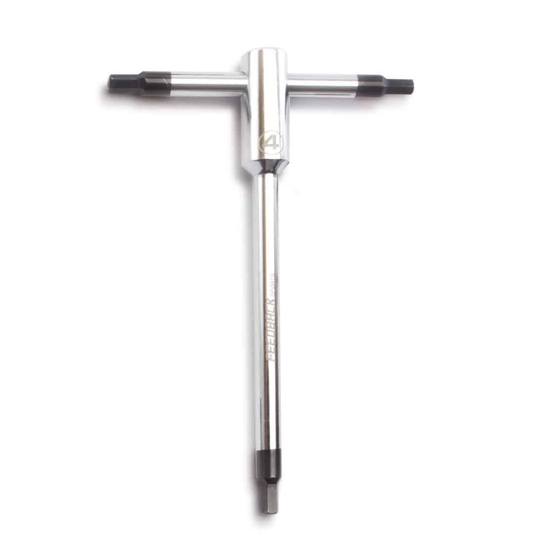 Bicycle t-handle hex wrench on white background.