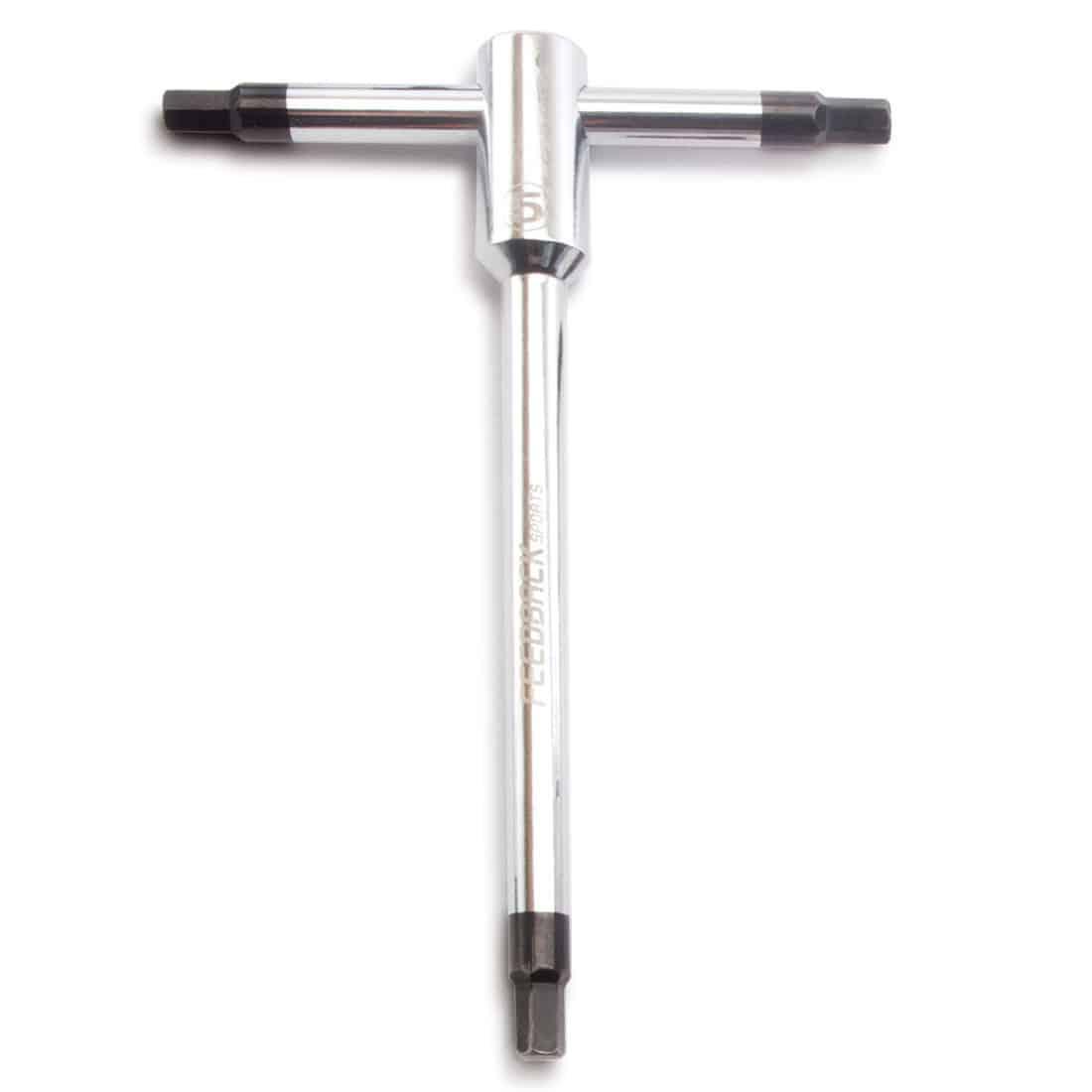 T-handle hex wrench on white background.