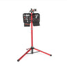 Feedback Sports Pro Mechanic HD bike repair stand on white with team edition tool kit installed.