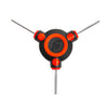 Multi-tool with red accents and a brand logo on a white background